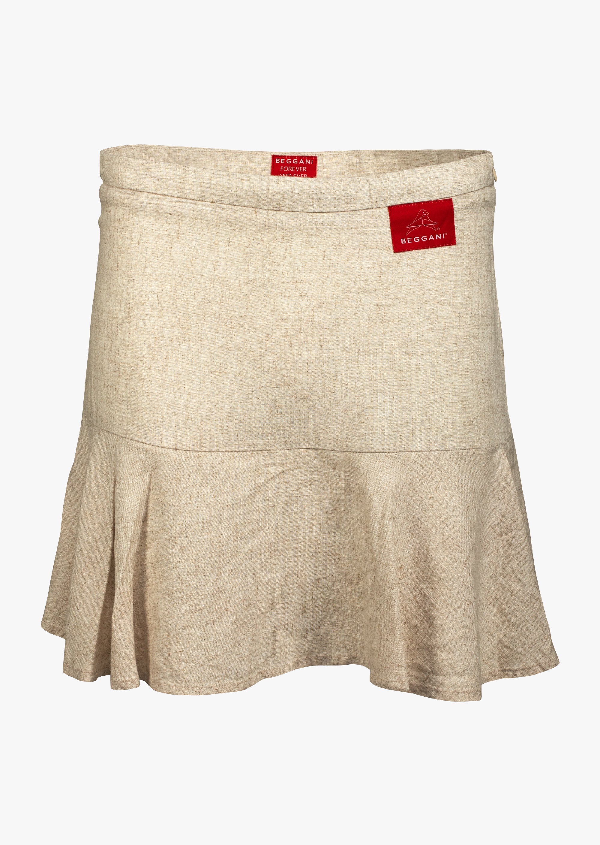 Skirt of soft linen with logo BEGGANI
